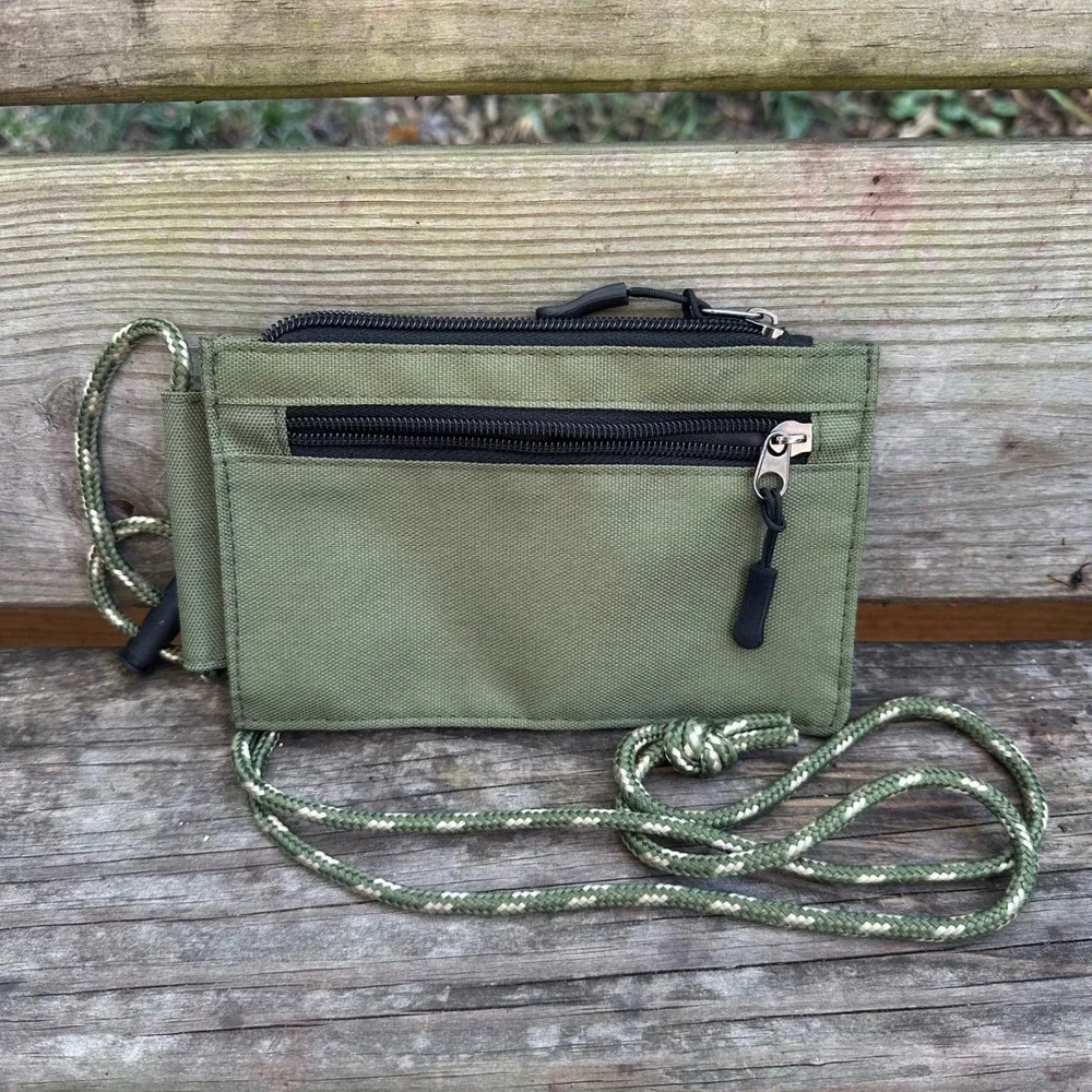 Japan Kennel Club Shiba‎ Inu Olive Green Crossbody Bag Wallet Phone Holder Pouch